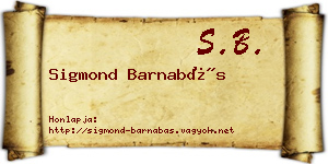 Sigmond Barnabás névjegykártya