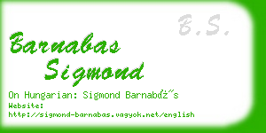 barnabas sigmond business card